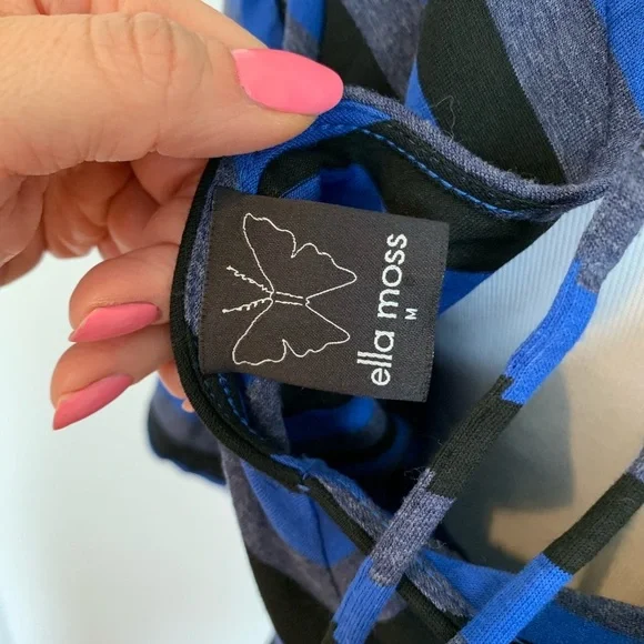 ELLA MOSS- Blue stripe peplum top - Picture 5 of 6